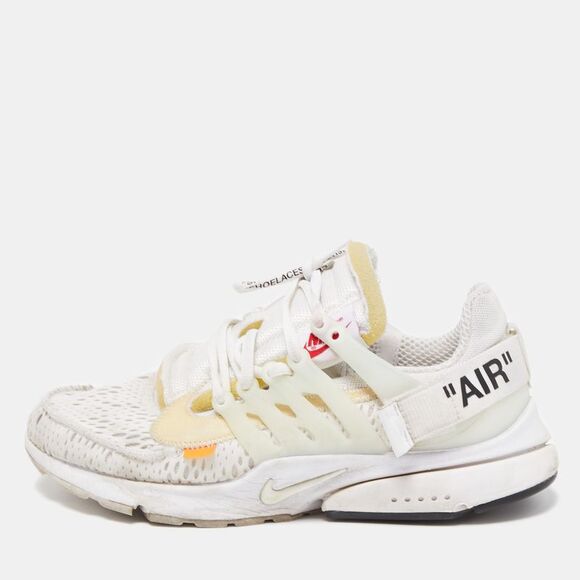Nike x Off White  White Fabric Air Presto Low Trainers Sneakers Size 42.5 - Picture 1 of 4